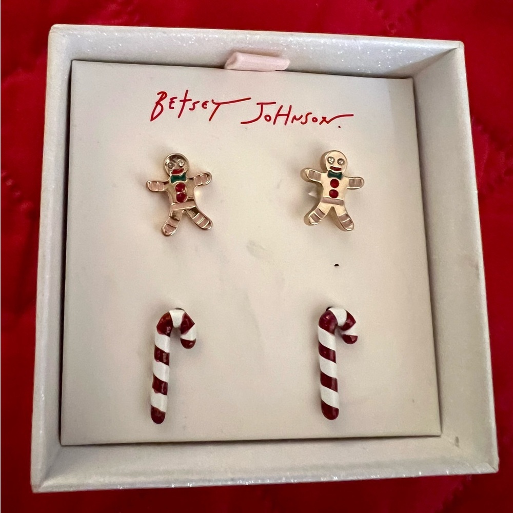 Betsey Johnson Festive Gingerbread Earrings